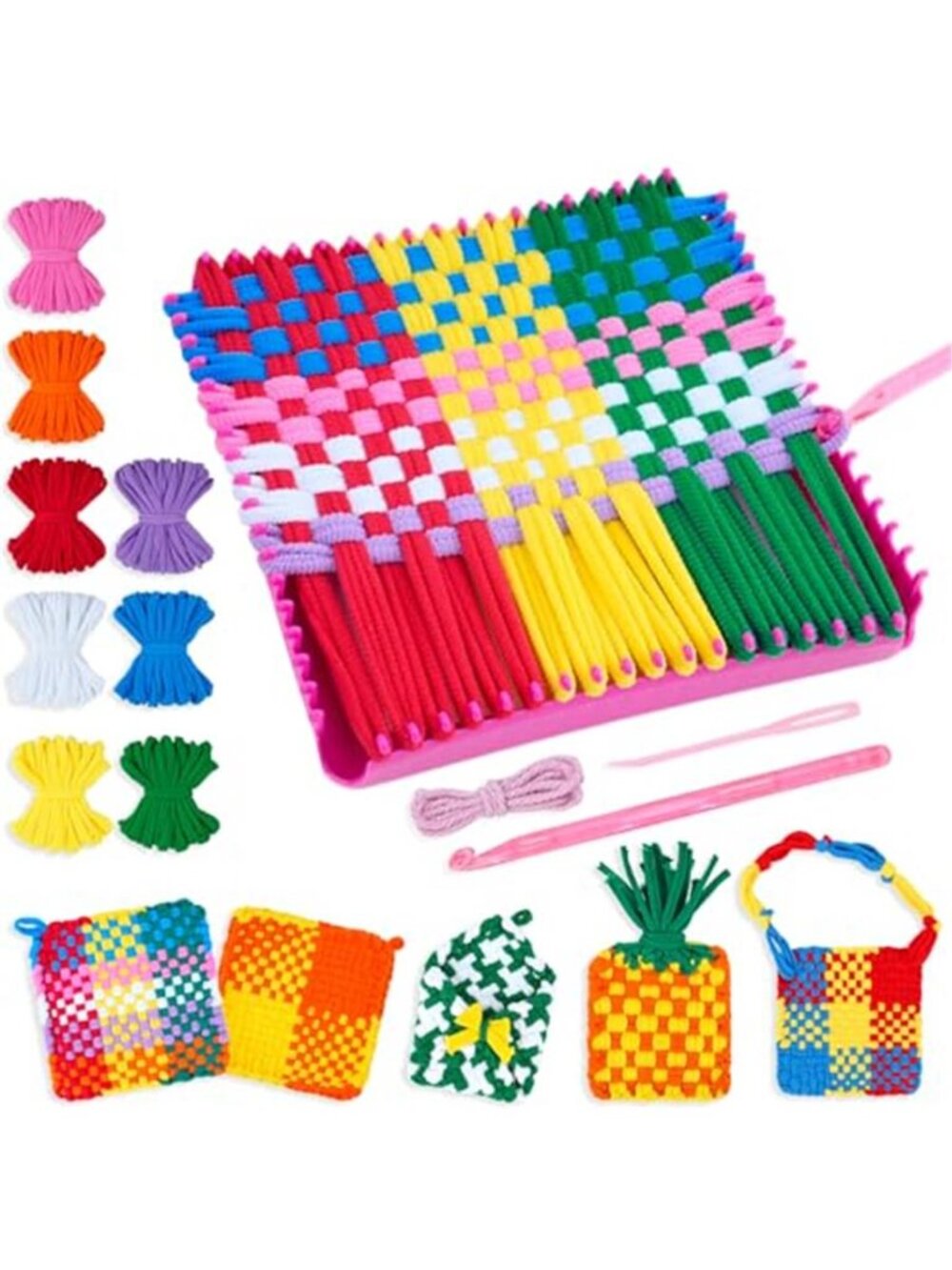 Kids Potholder Loom Kit Weaving Craft Set DIY Yarn Loops Arts And Crafts Fun